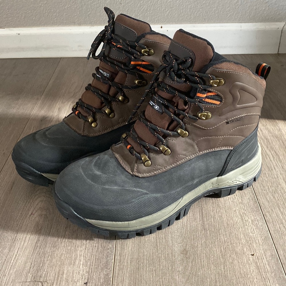 NORTIV 8 Men's Insulated Waterproof Construction Hiking Winter Snow Boots